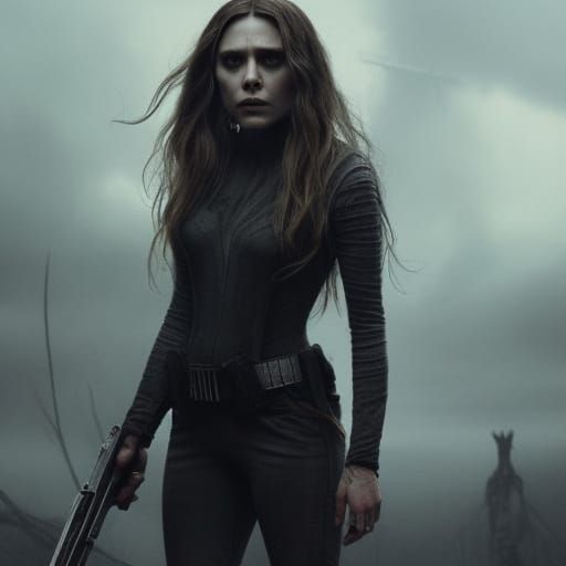 Elizabeth Olsen as The Punisher in Horror Style
