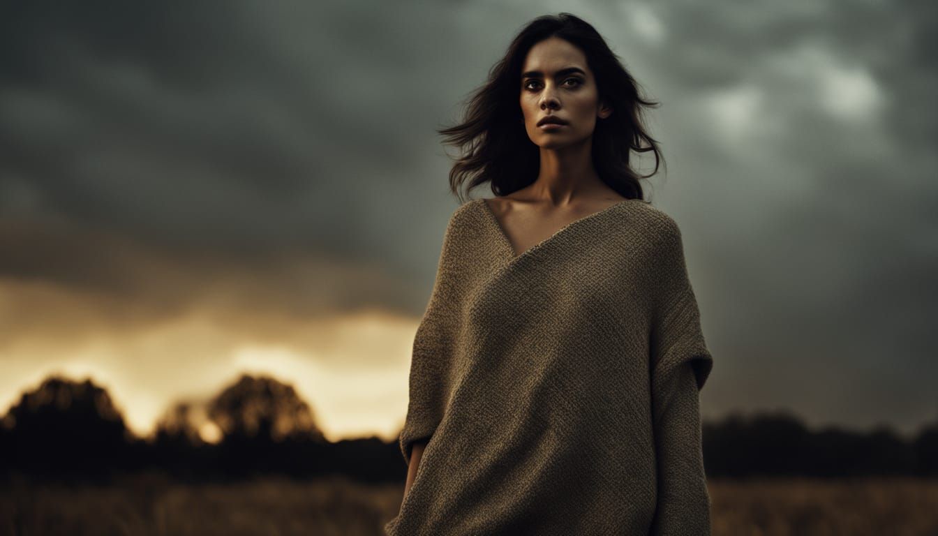 Woman in Landscape, Goya-Inspired Romanticism Portrait