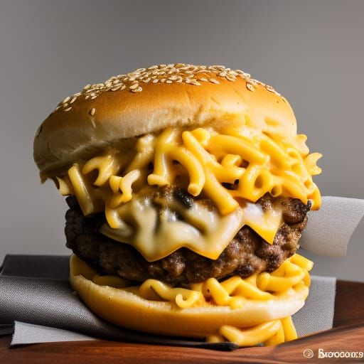 Macaroni and Cheese Burger, Professional Photography
