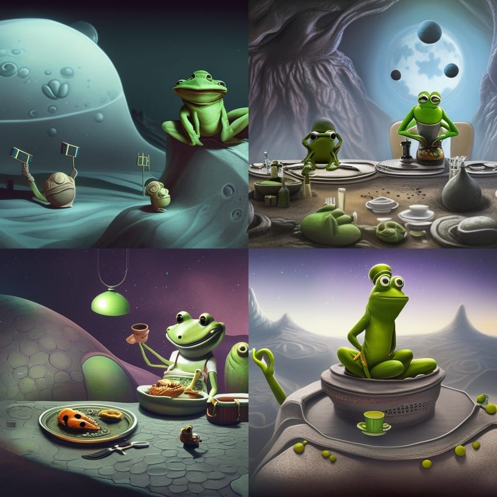 Frog Chef's Moon Diner: Claymation Fantasy Art