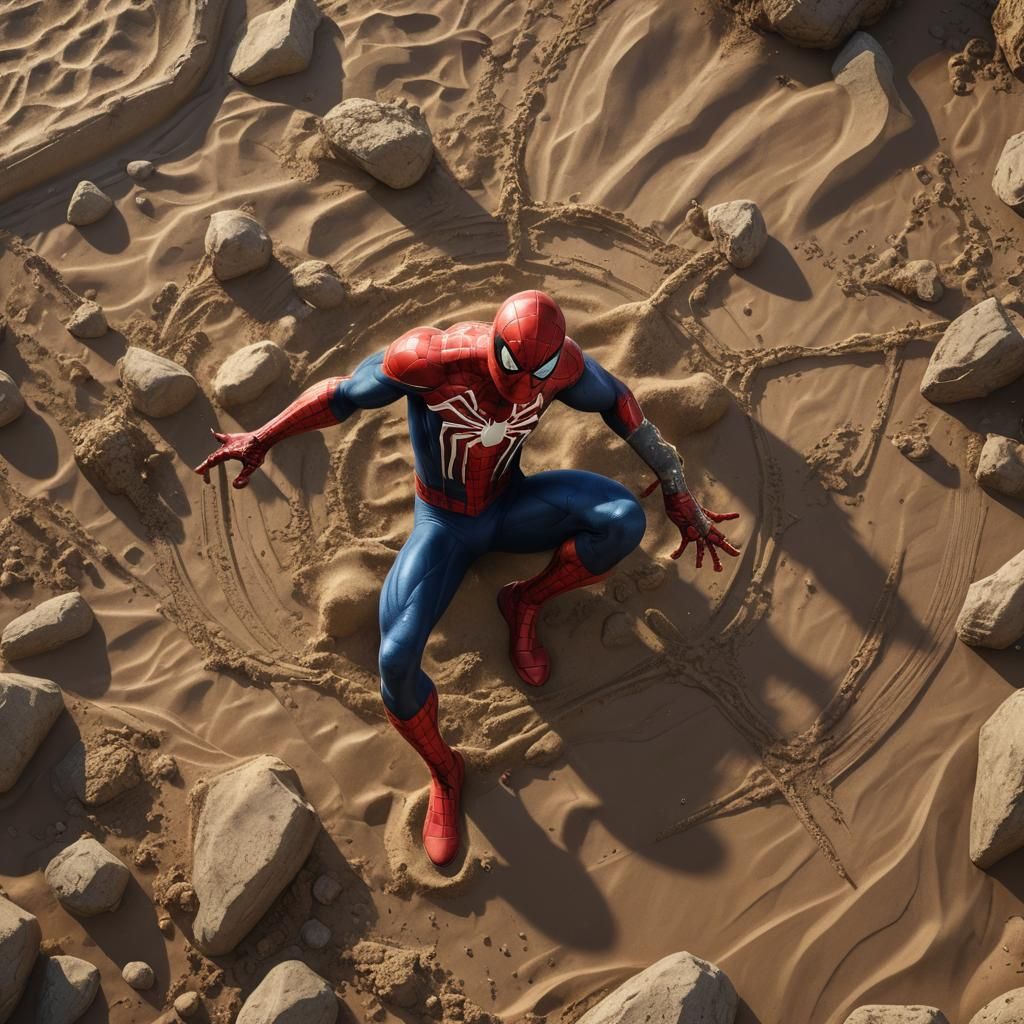 Spider-Man Plays with Sandman: Fantasy Concept Art