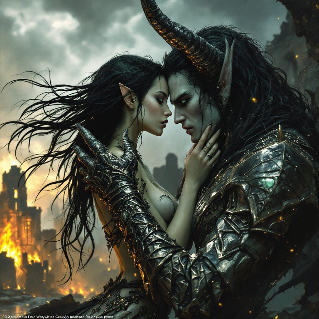 Elven Goddess Defeats Demon in a Fiery Apocalypse