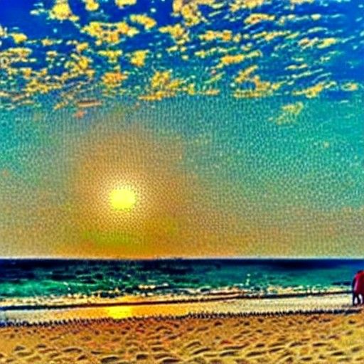 Tel Aviv Sunrise: Swimmers and Sandcastles