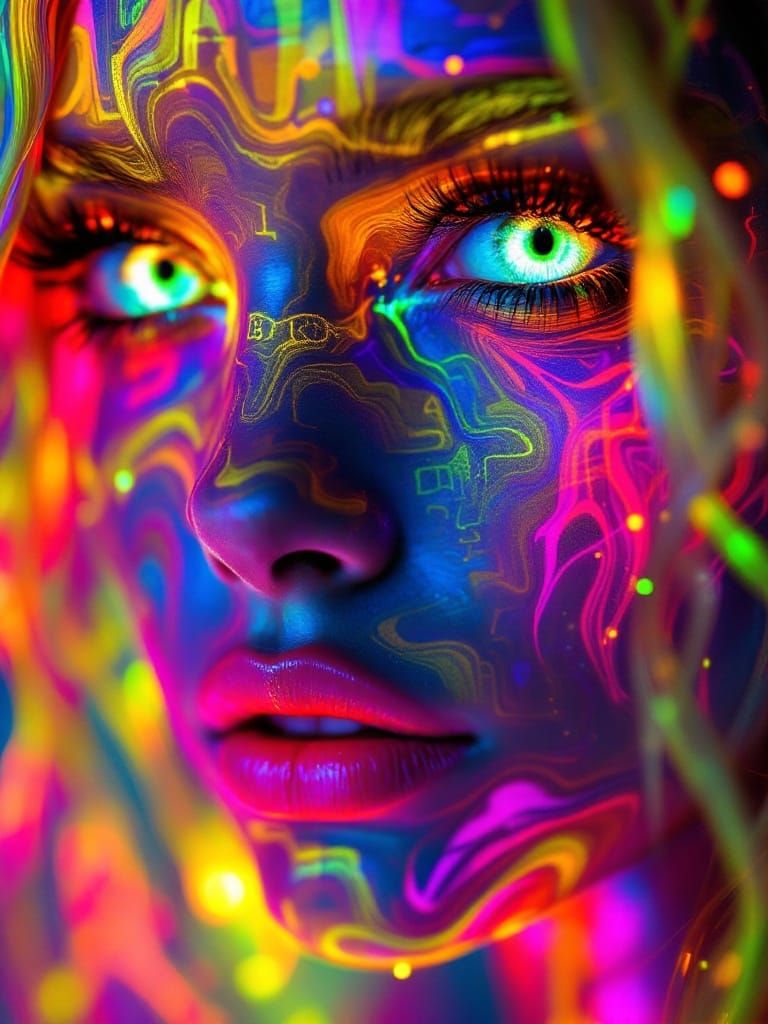 Neural Shaman in Cyberpunk Splendor