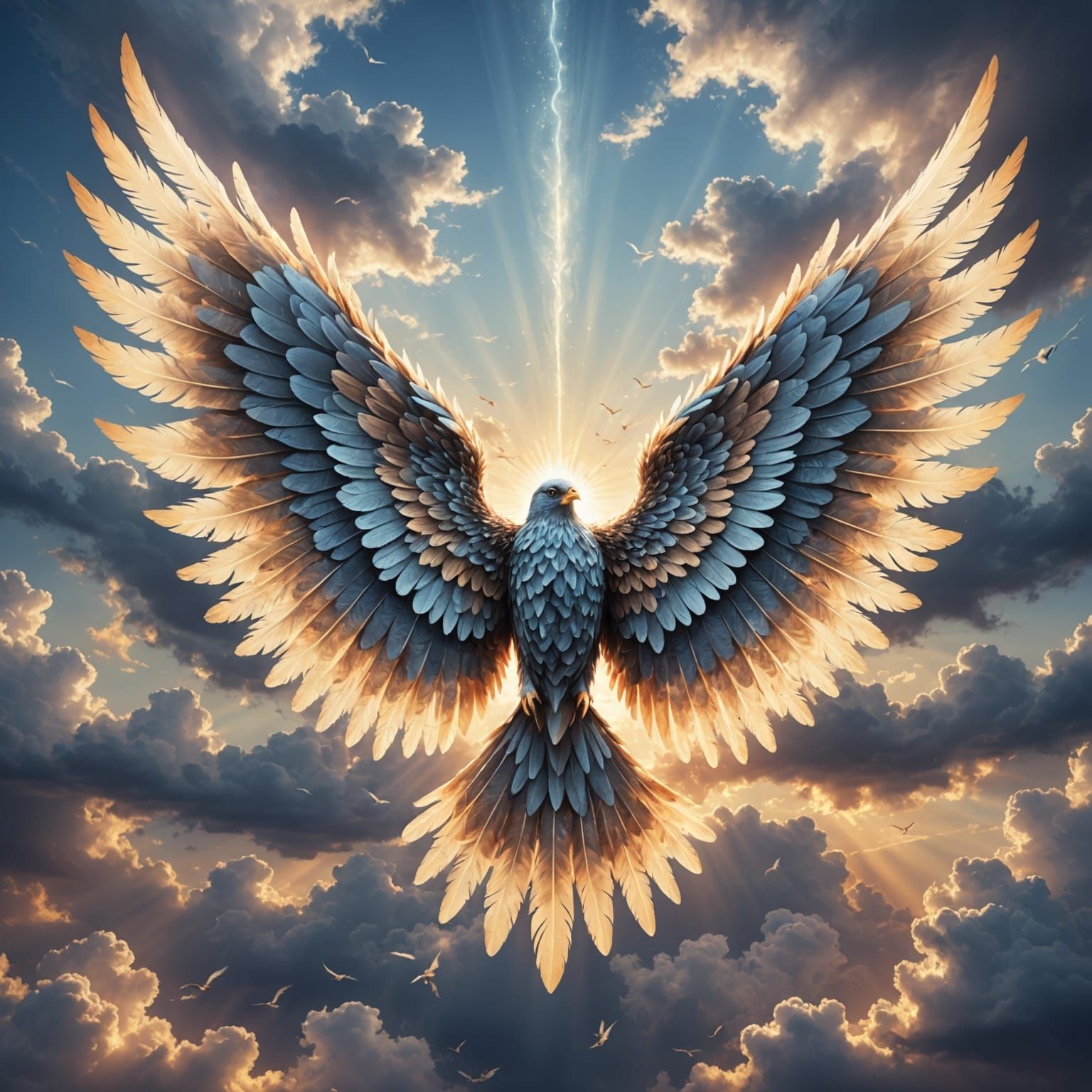 Majestic Wings Digital Illustration with Ethereal Light