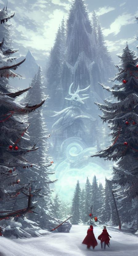 Canada Christmas Scene Matte Painting Game Art