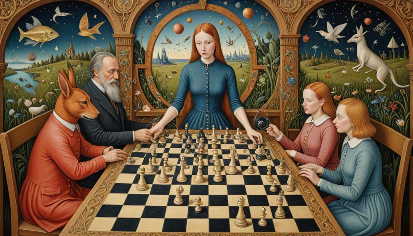 Psychedelic Sacred Geometry Utopia in Bosch Style