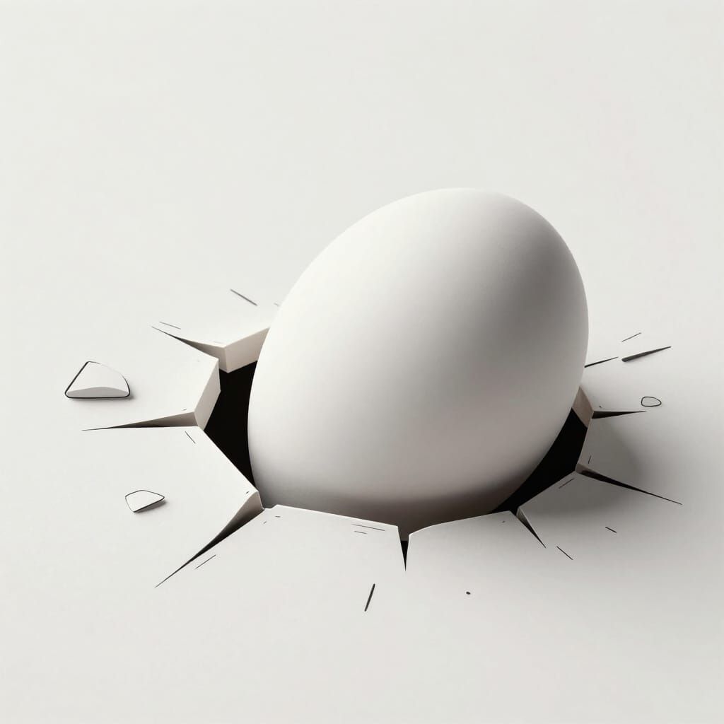 Surreal Blend of 2D Illustration and 3D Object