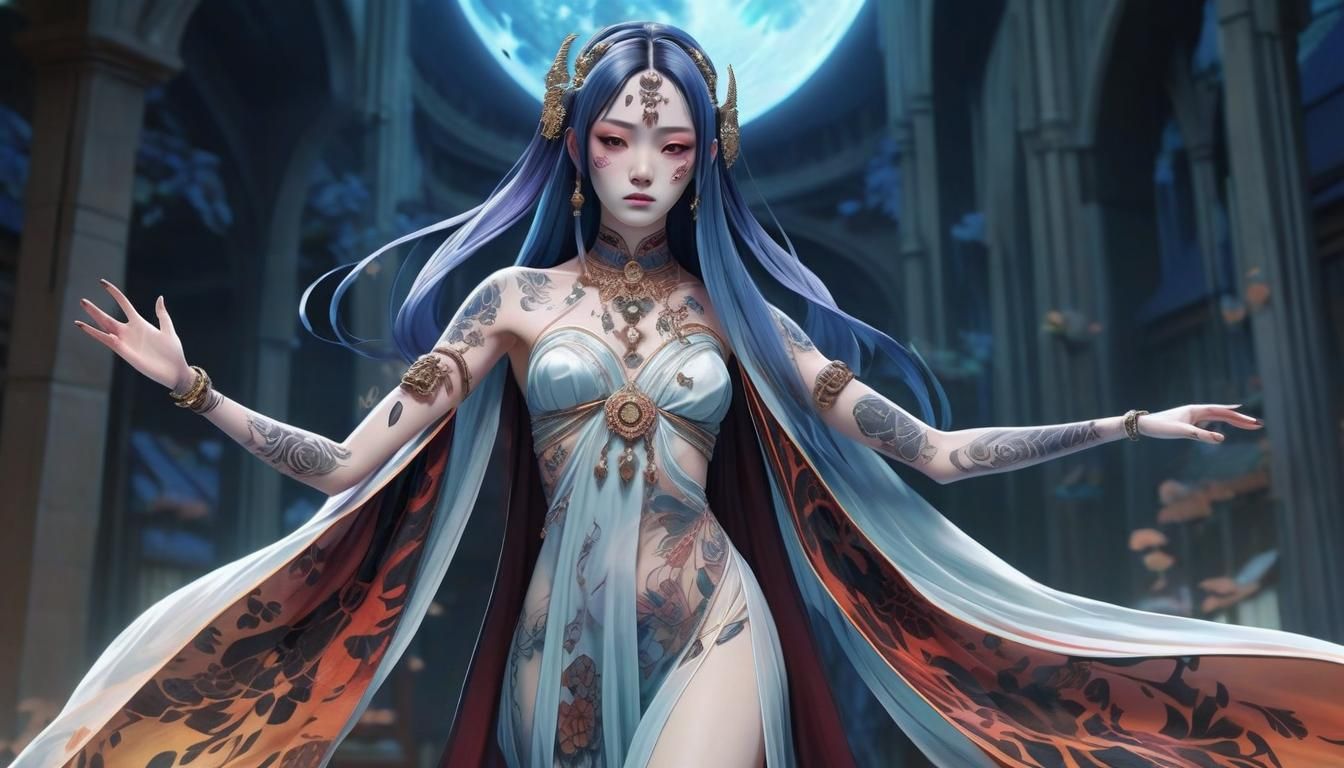 Elegant Venusian Anime Character in Photorealistic Detail