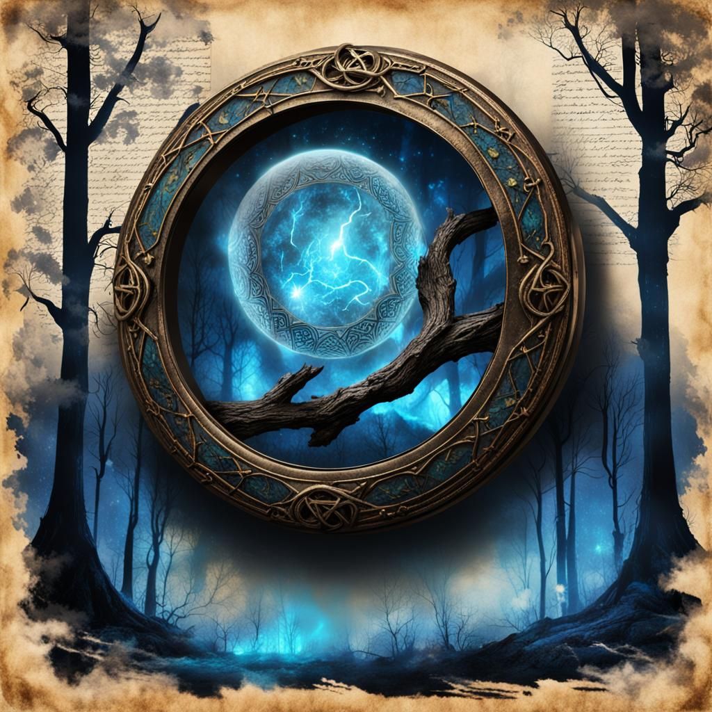 Elven Ring on Parchment with Blue Glow