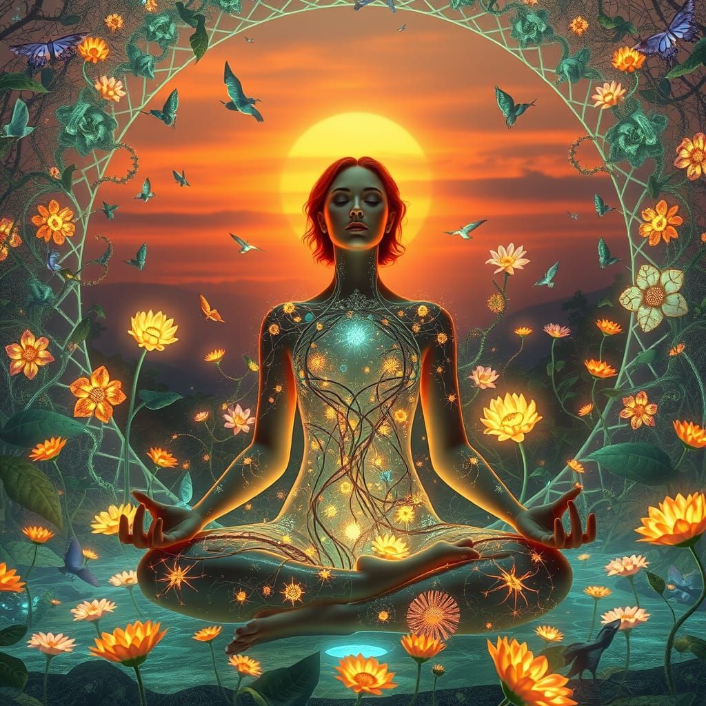 Dreamlike Goddess of Whimsy and Wonder in Ethereal Landscape