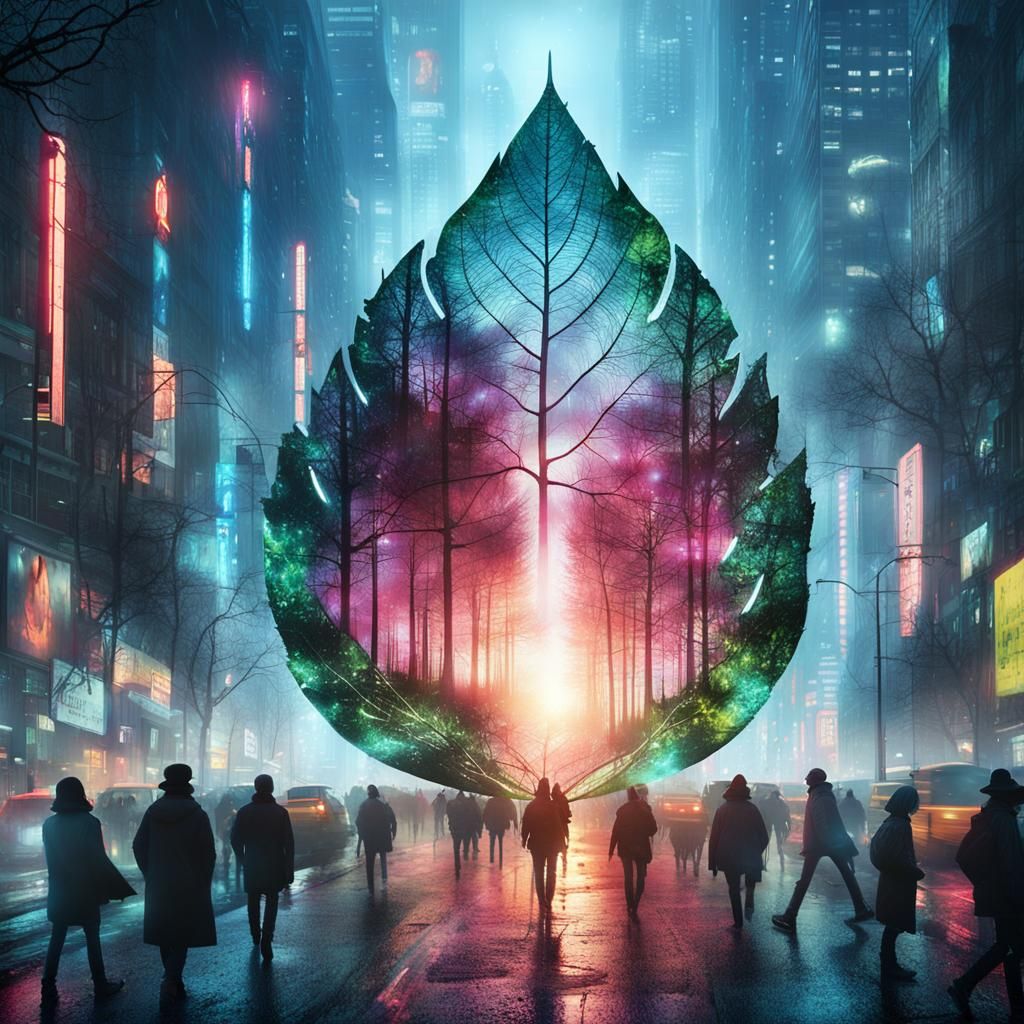 Neon Metropolis Portal: a Sci-Fi Fantasy Artwork