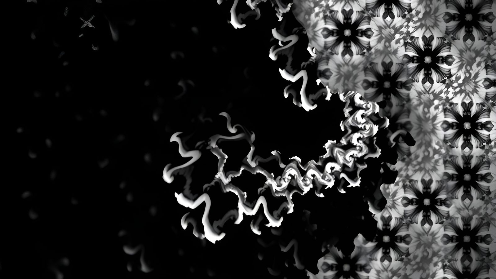 Fractal Landscape in Monochrome Abstraction