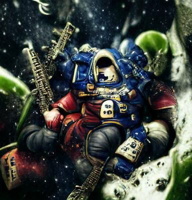 Space Marine in Detailed Power Armor