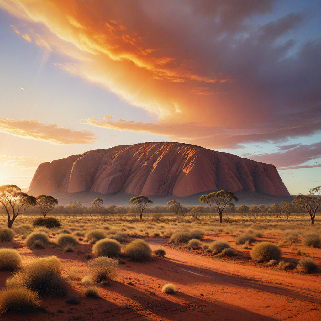 Surreal Australian Landscape Unfolds as Sunrise Breaks Over...
