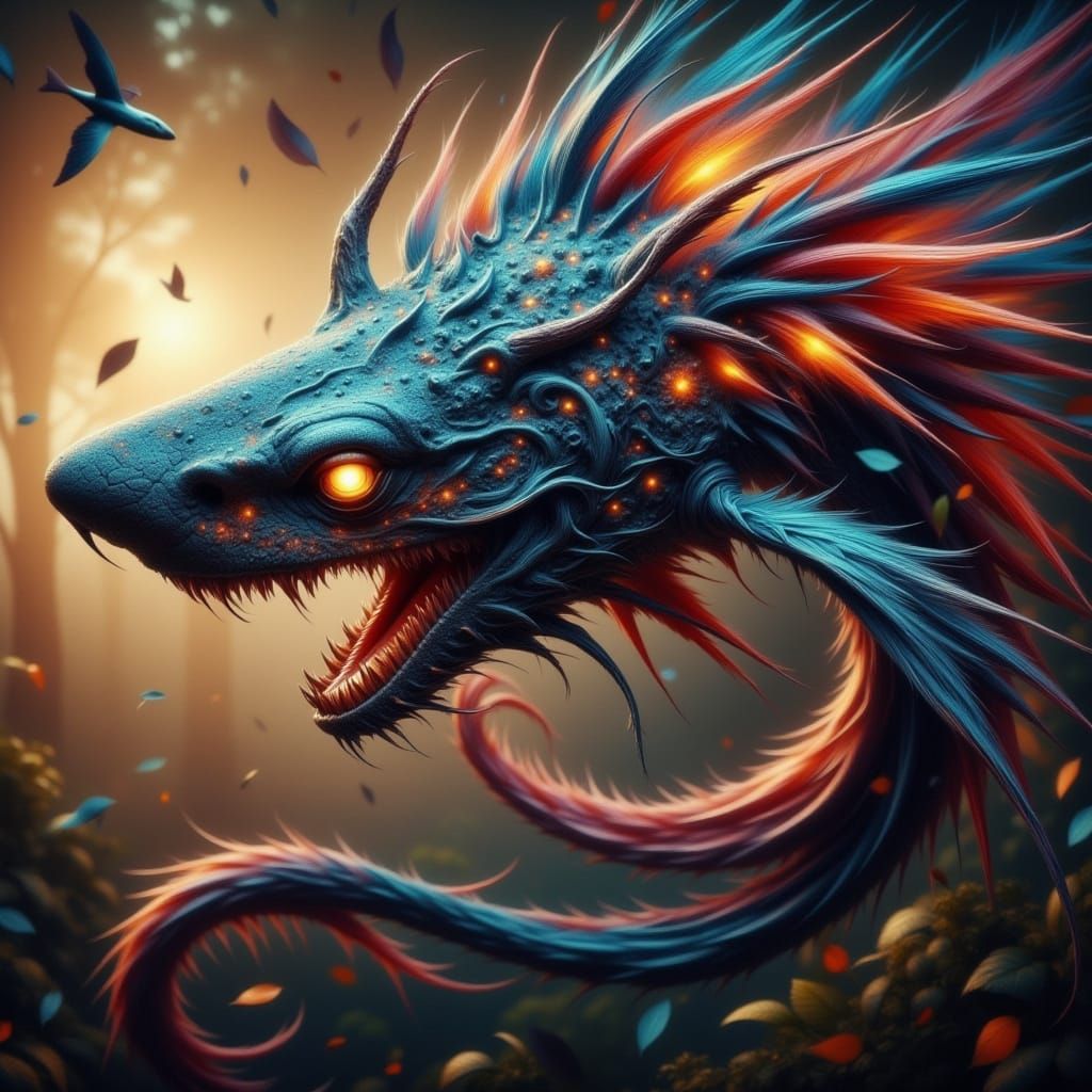 Surreal Hyperrealistic Flying Sharks Soar with Elongated Fin...