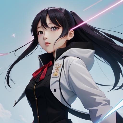 Cute Anime Girl Graduation Scene in Cel-Shaded Style