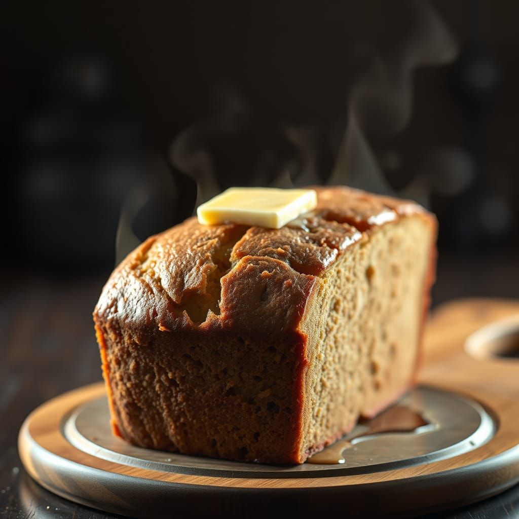 Stunning Digital Banana Bread Still Life in Maximalist Style