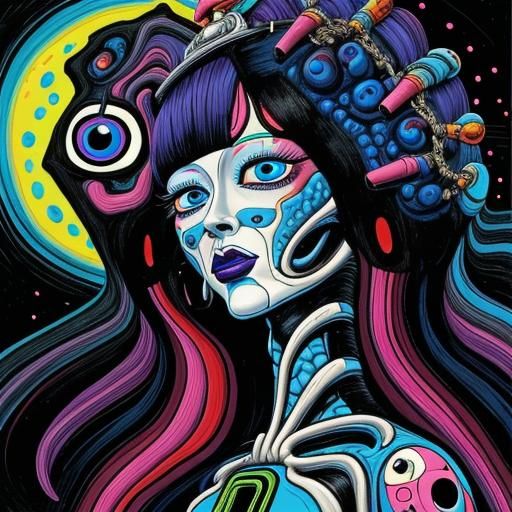 Surreal Anthropomorphic Figure on Hill, Crisp Painting