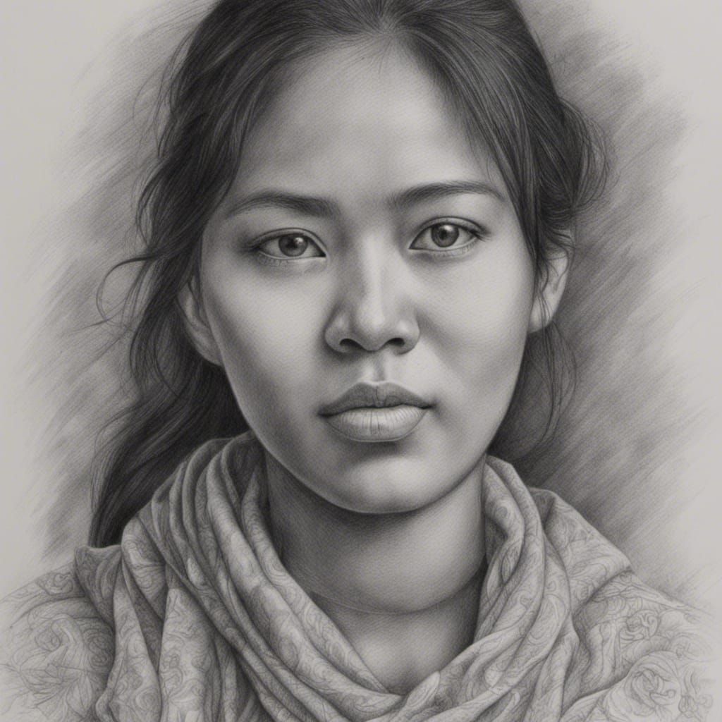 Pencil drawn portrait