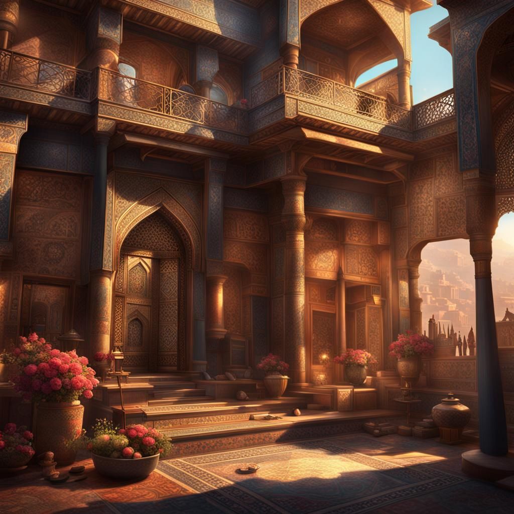 Modern Persian Architecture in Cinematic Style