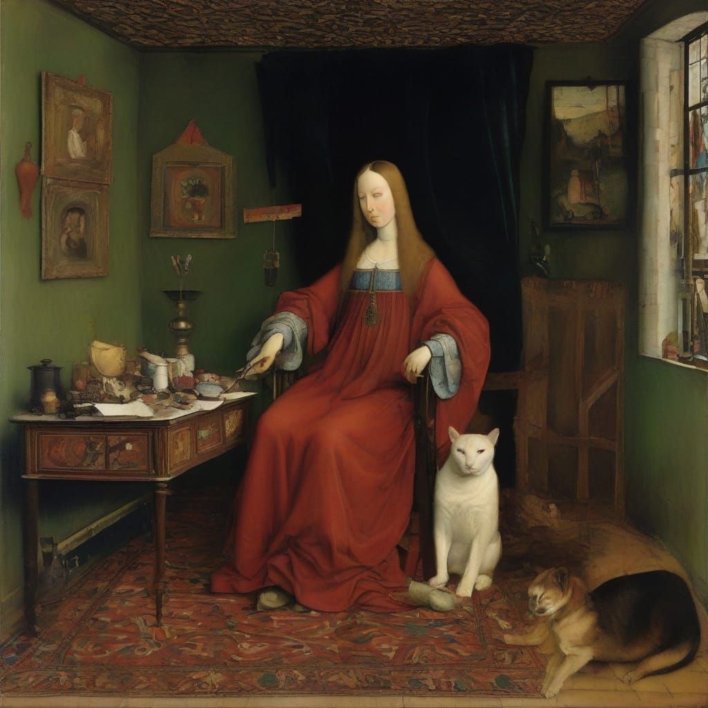 Painter Panther with Smoke in Head and Tangled Legs