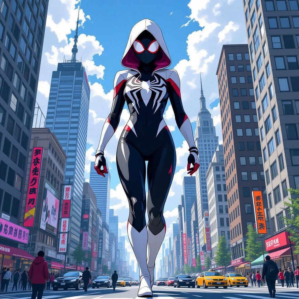 Giant Spider Gwen Towers Over Metropolis