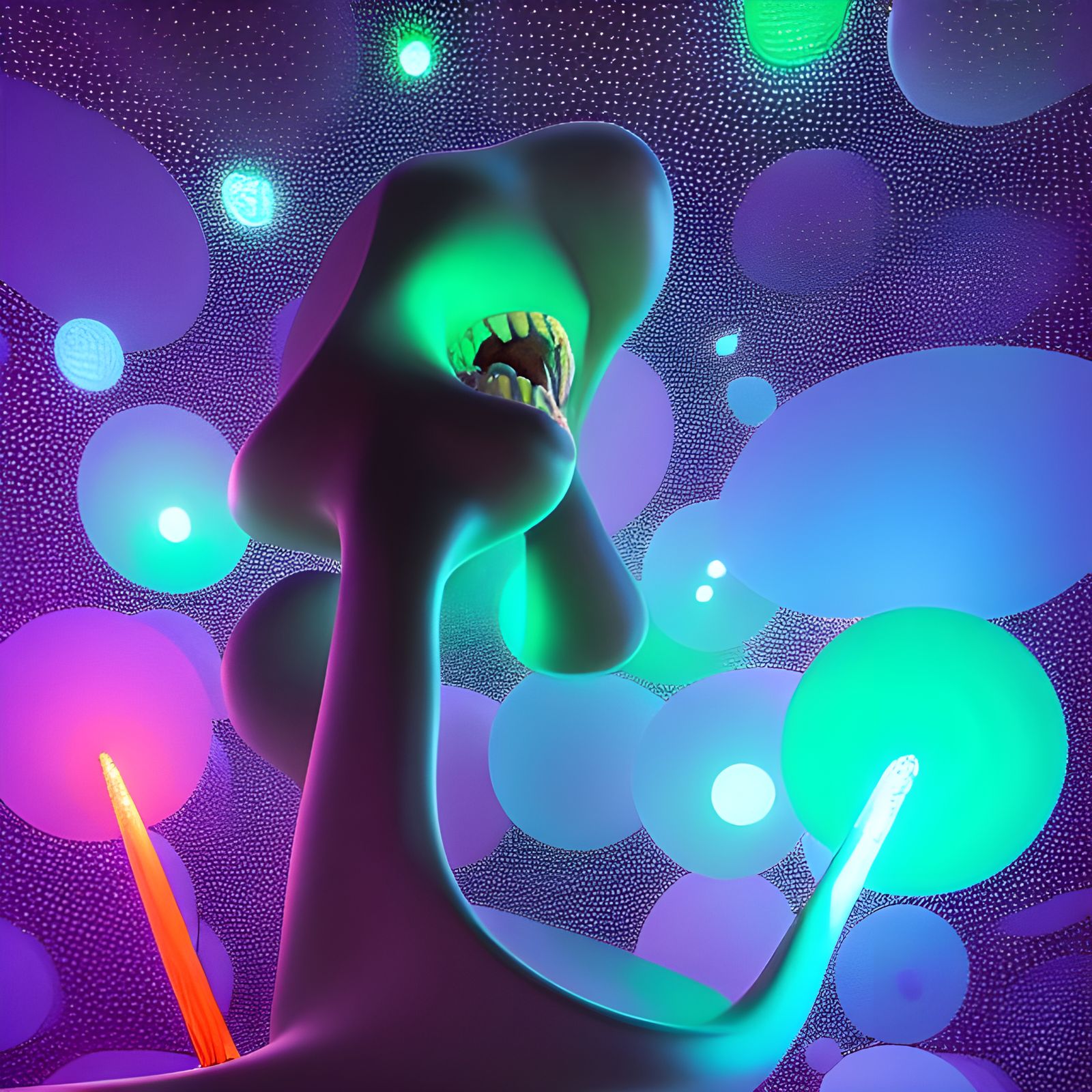 Magical Surreal Alien Portrait in Dreamy Style