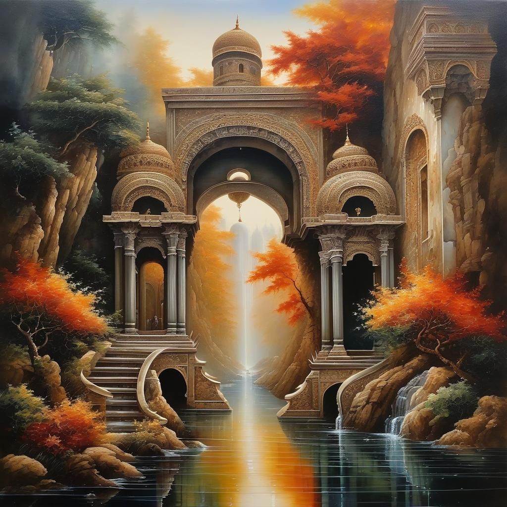 Intricate Surreal Painting in Romantic Style