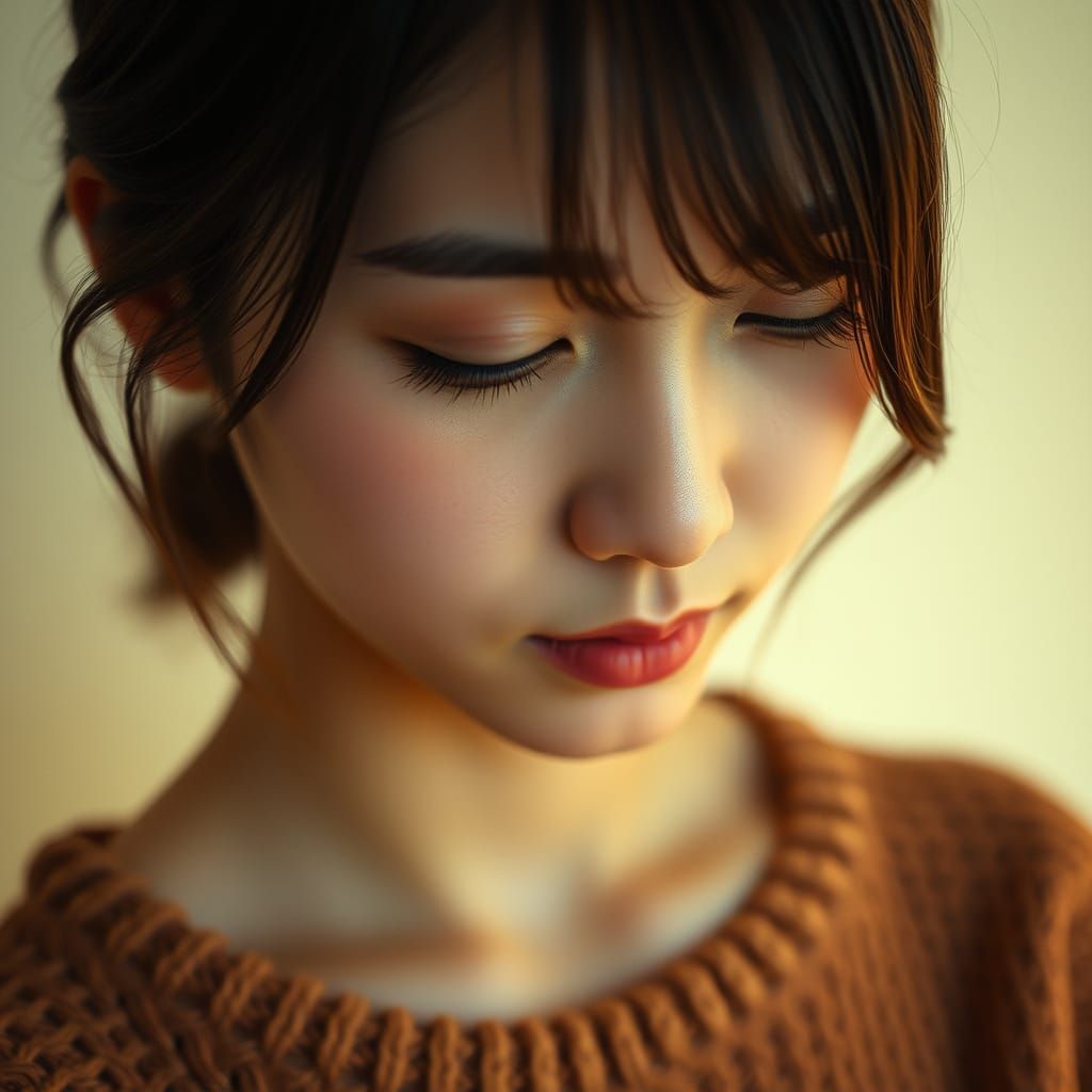 Introspective Portrait of a Young Japanese Woman