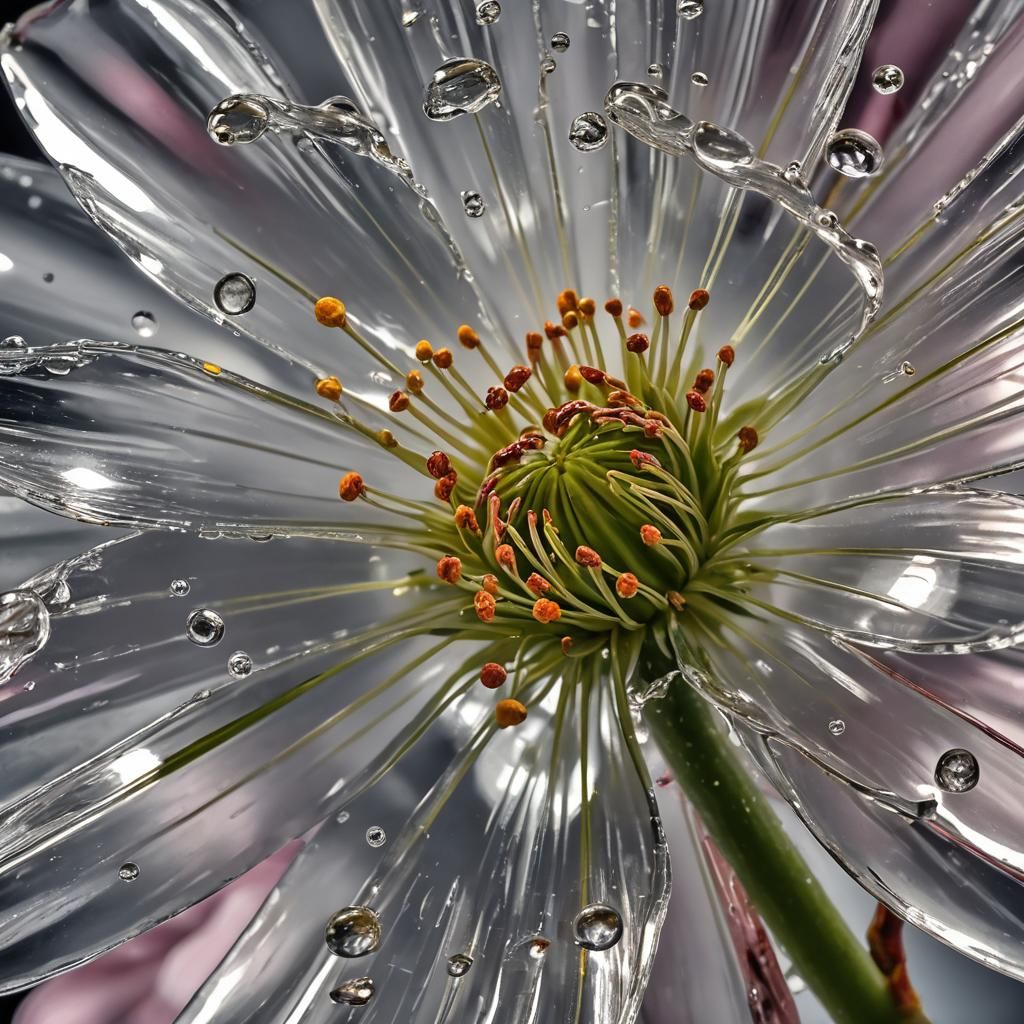 Cherry Blossom in Glass Jar: Macro Photography