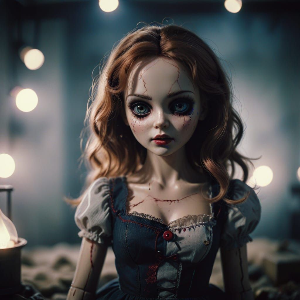 Epic Cinematic Portrait of a Haunting Evil Doll