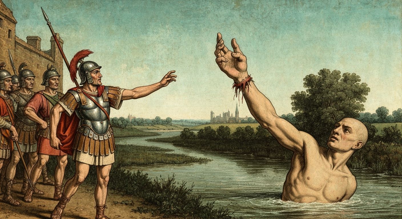 Roman Legionary Silvius Brabo Throws Giant Hand into Scheldt...