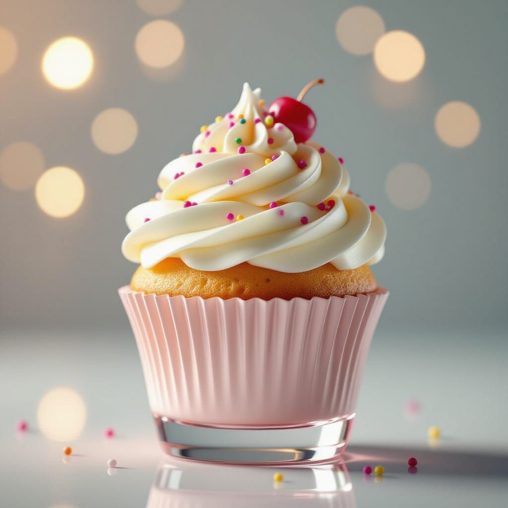 Cupcake Perfume Bottle with Swirl Icing and Sprinkles