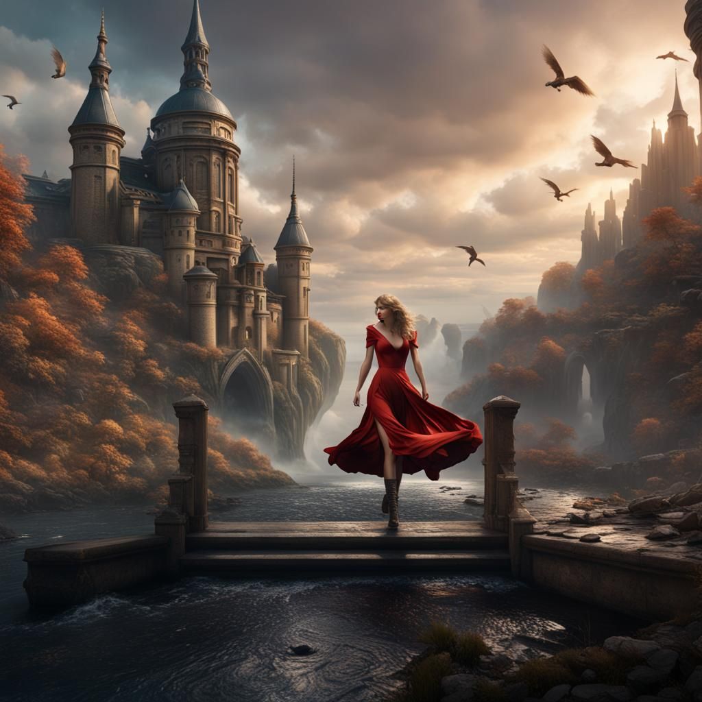 Taylor Swift Fearless Album Art, Detailed Digital Painting