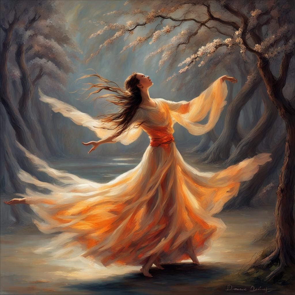 Detailed Matte Painting of Ecstatic Dancer