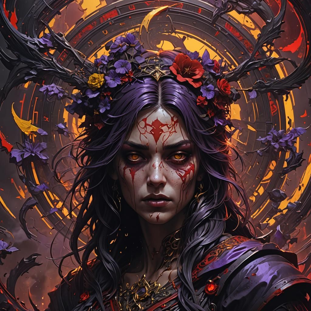 Abstract Dark Fantasy of Love and Hate in 8K