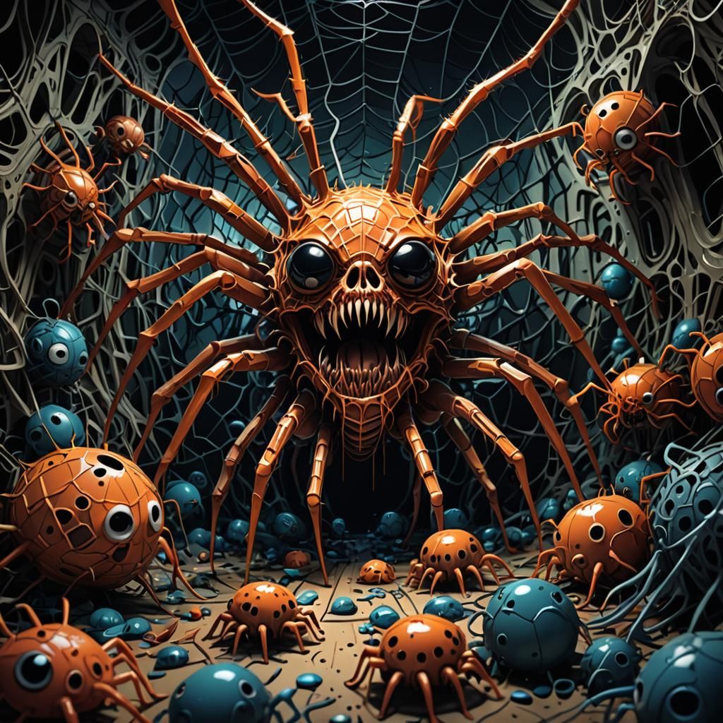 Nightmarish Toddler: Abstract 3D Digital Illustration