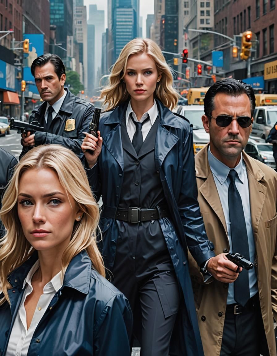New York Detectives Action Movie Poster