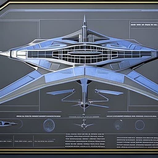 Ultrarealist Blueprints of Darkstar Aeronef in Dark Fantasy ...