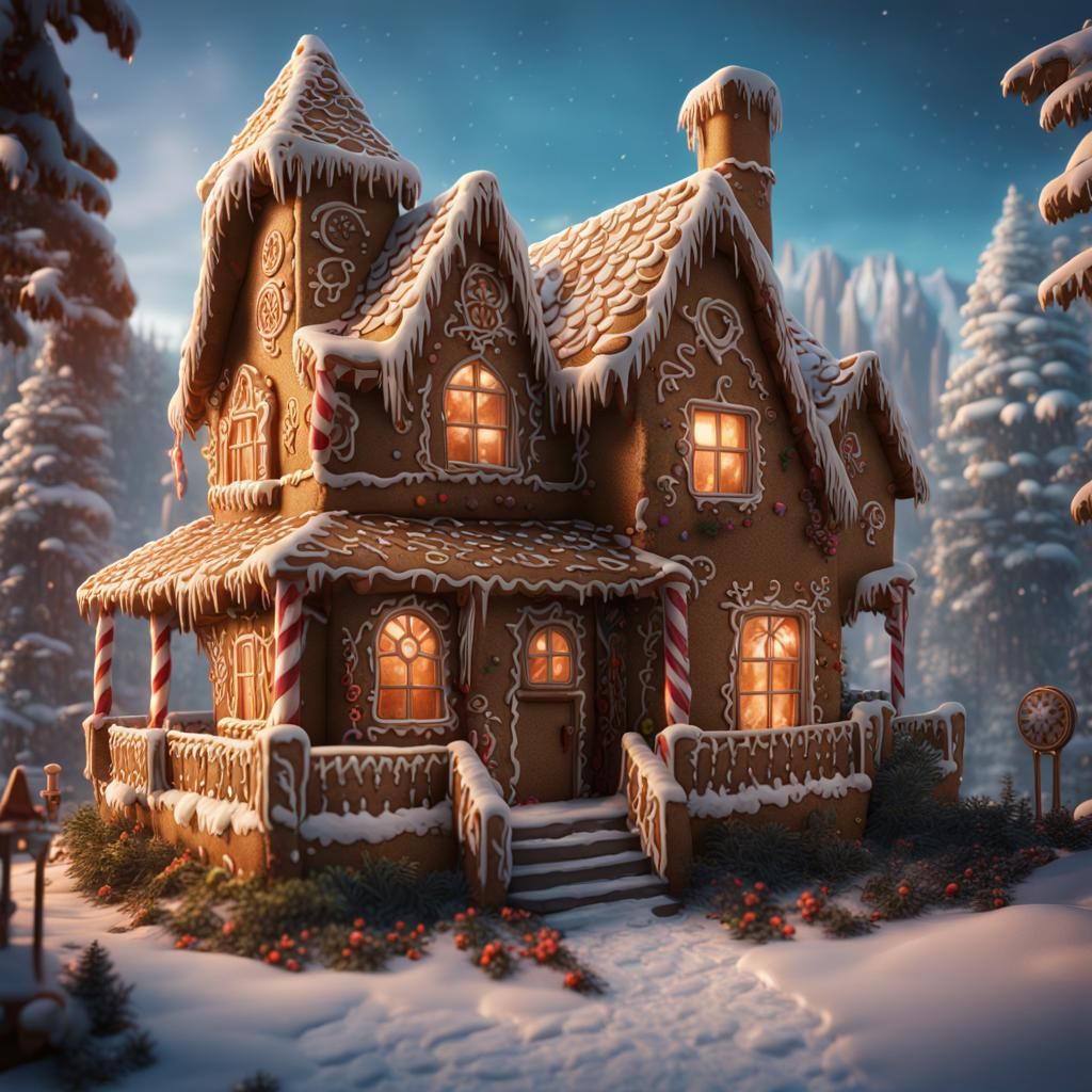 Fantastical Gingerbread House: Detailed Matte Painting