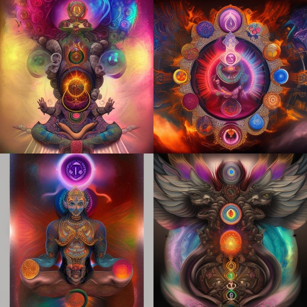 Seven Chakras Tattoo Design: Detailed Fantasy Art