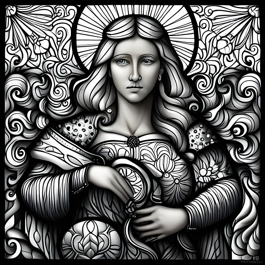 Artio: Swiss Bear Goddess Stained Glass Design