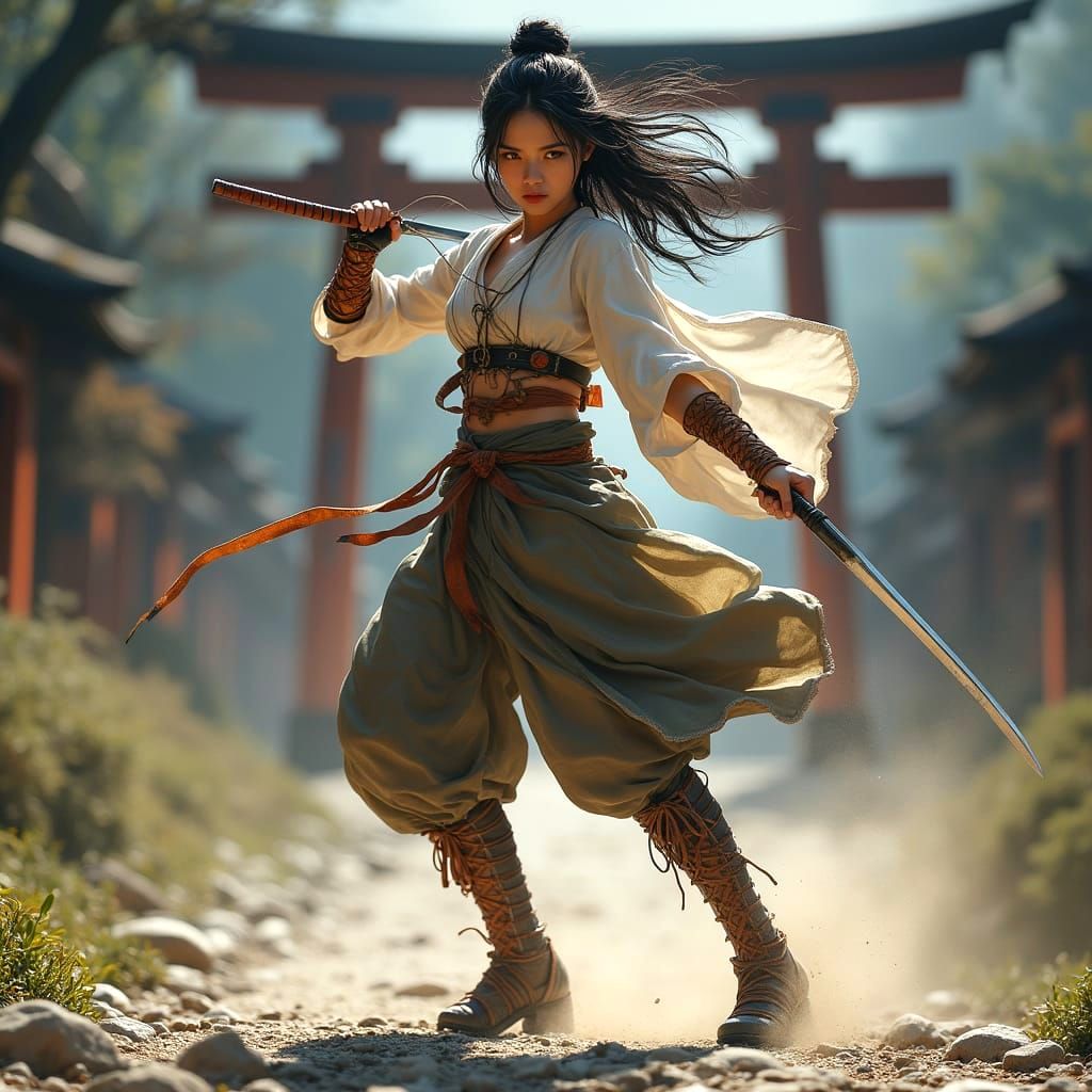 Samurai Warrior in Motion