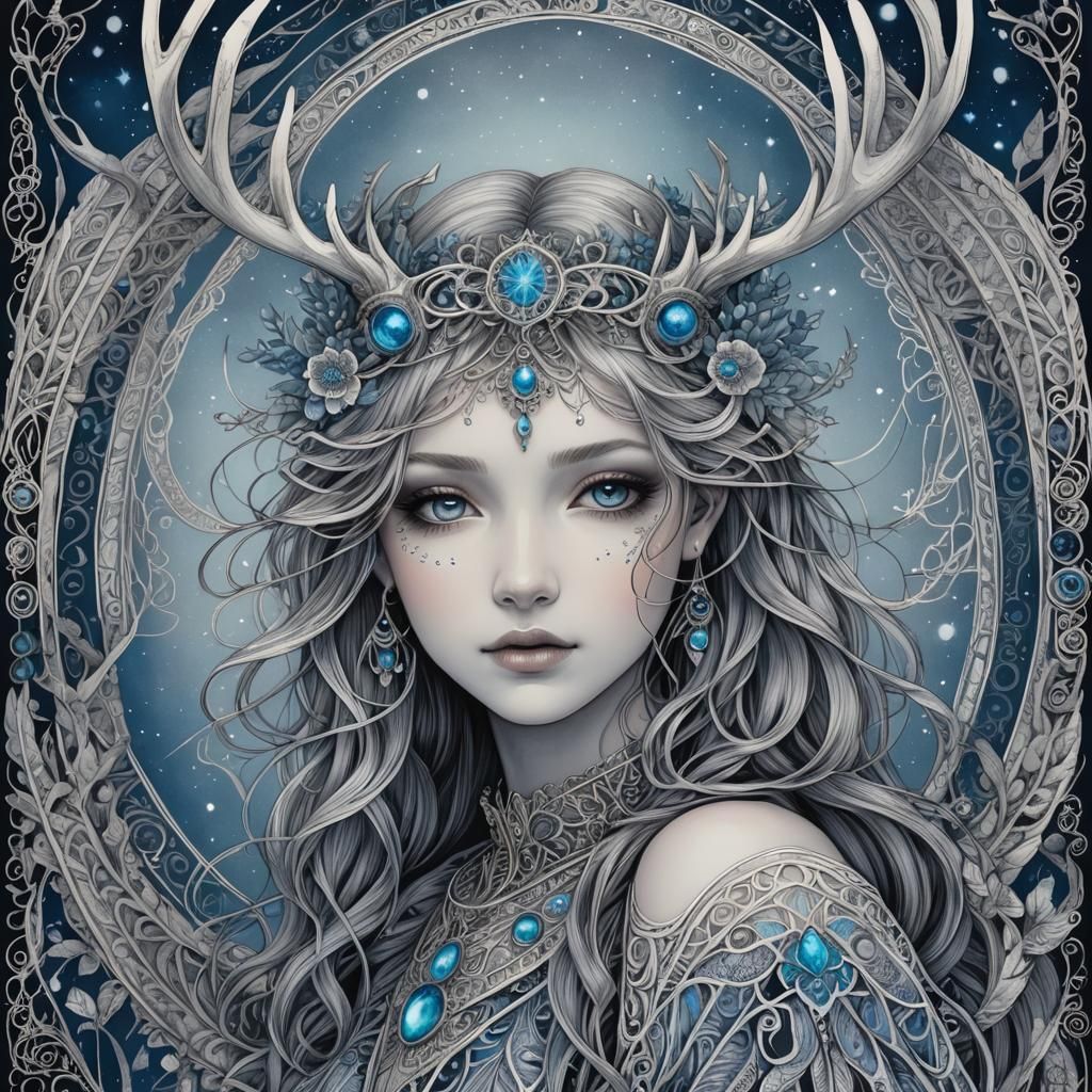 Bioluminescent Zentangle Angel Sanctuary Art