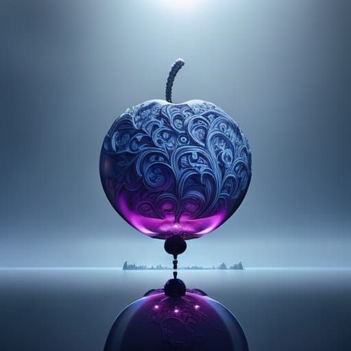 Apple Divided: Summer Meets Winter in Digital Art
