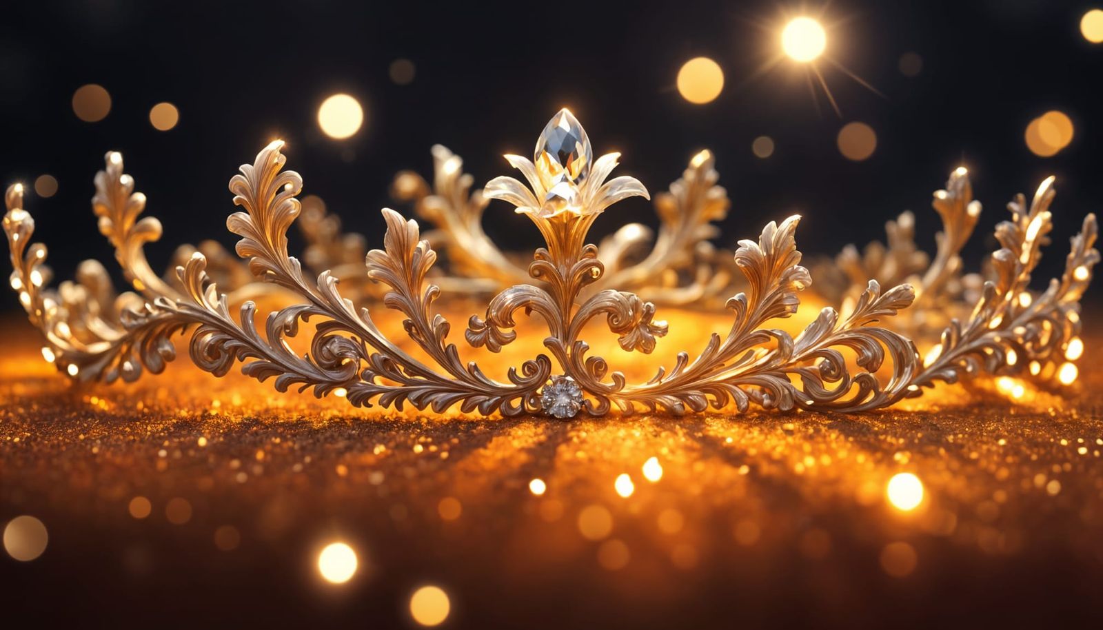 Elegant Rococo Princess Crown with Hyperrealistic Sparkle