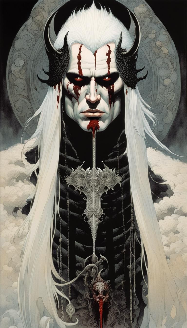 Demonic Barbarian Meditates in Darkness