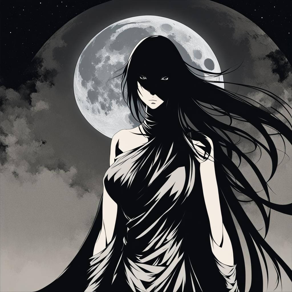 Menacing Shadow Figure in Anime Style