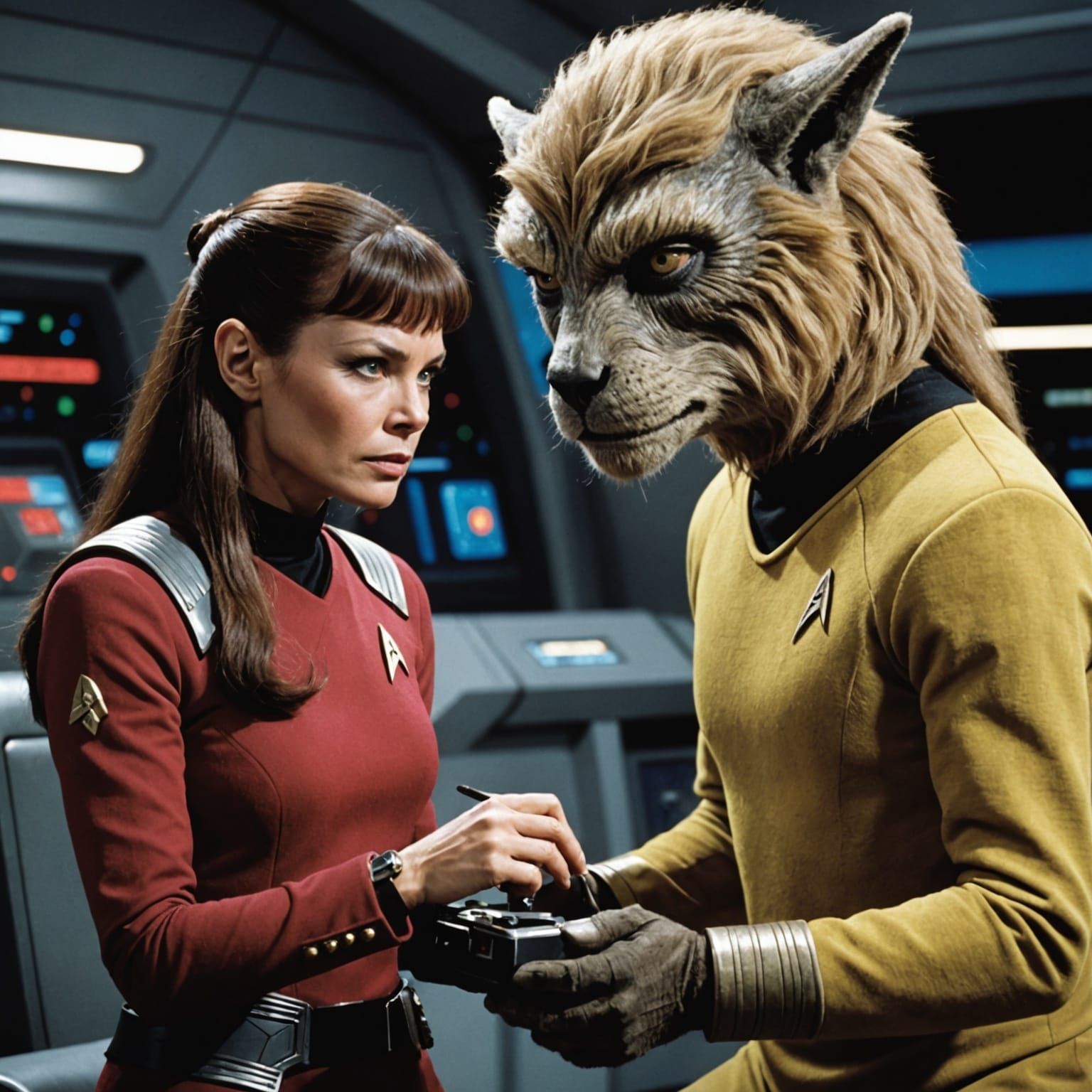 Star Trek Captain and Furry Alien Encounter